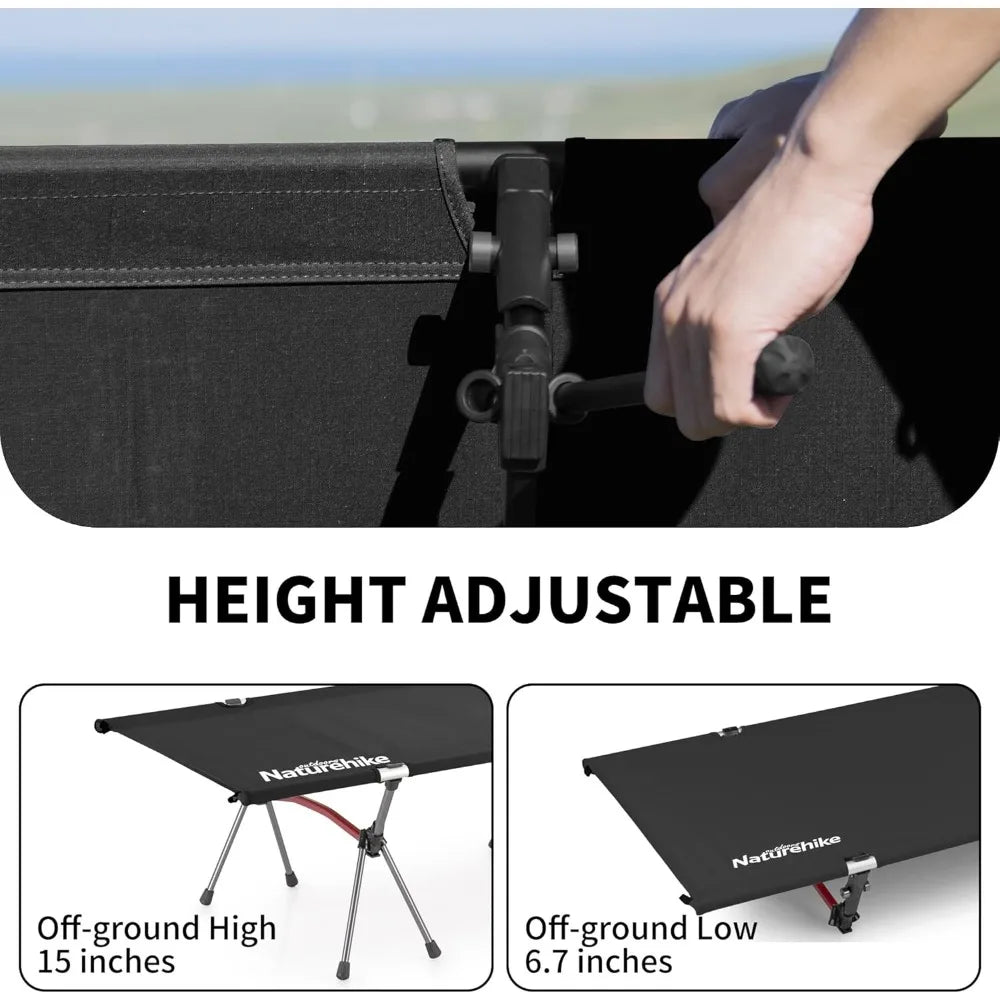 Popular Folding Camping Cot,Height Adjustable Ultralight Backpacking Cot,Portable Camping Bed for Camping Hiking Travel Home