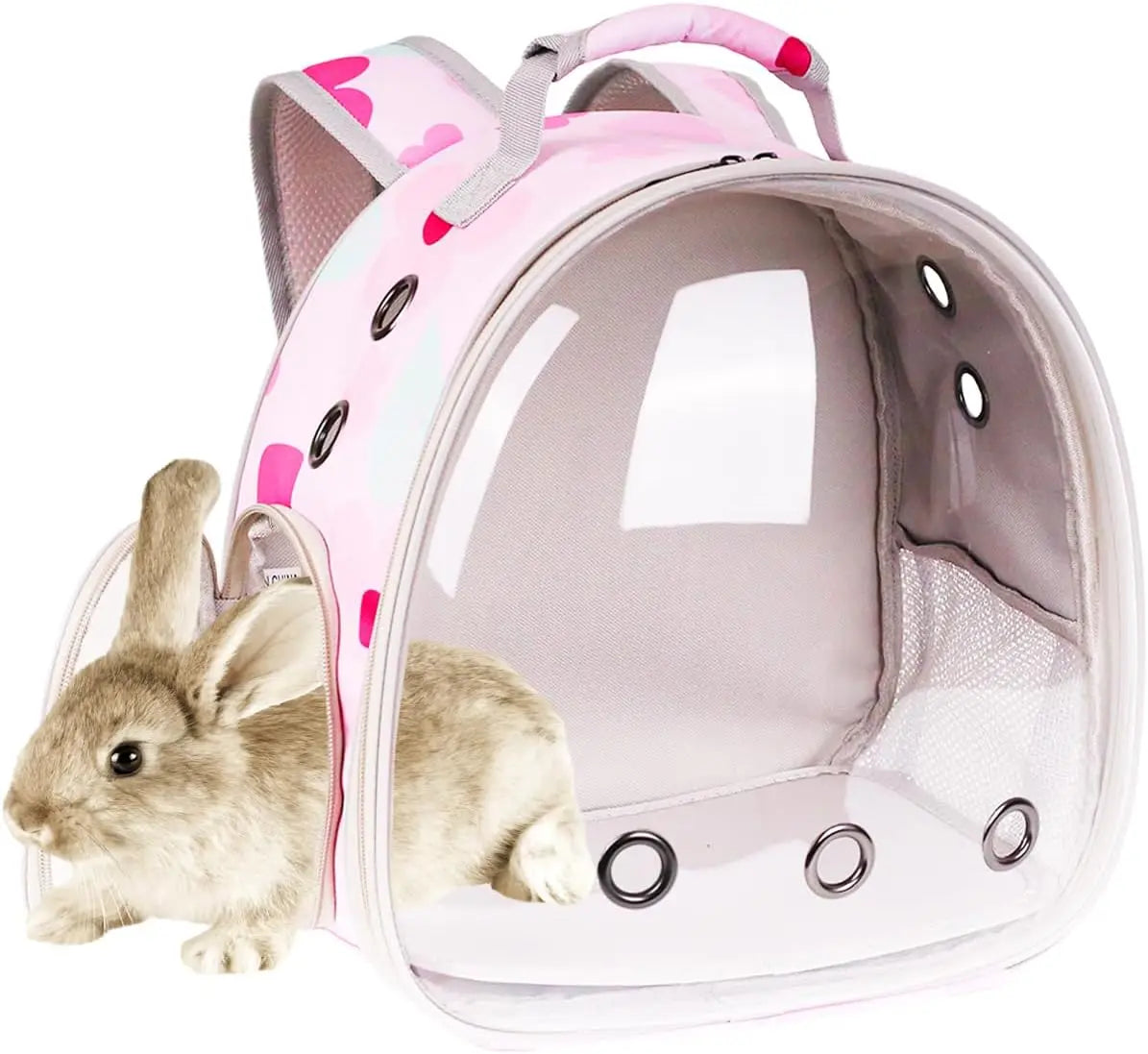 Portable small animal backpack for travel, breathable pet tote bag, cage for guinea pigs, rabbits, dragons, squirrels