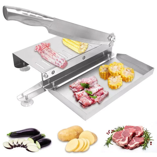 Manual Meat Slicer Bone Cutter Stainless Steel Food Cutter Slicing Machine Adjustable Multifunction Cutting Knife Kitchen Tools