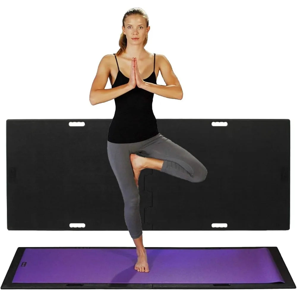 Yoga mat for carpet or outdoors | black | portable floor for enhanced yoga, Pilates or ballet