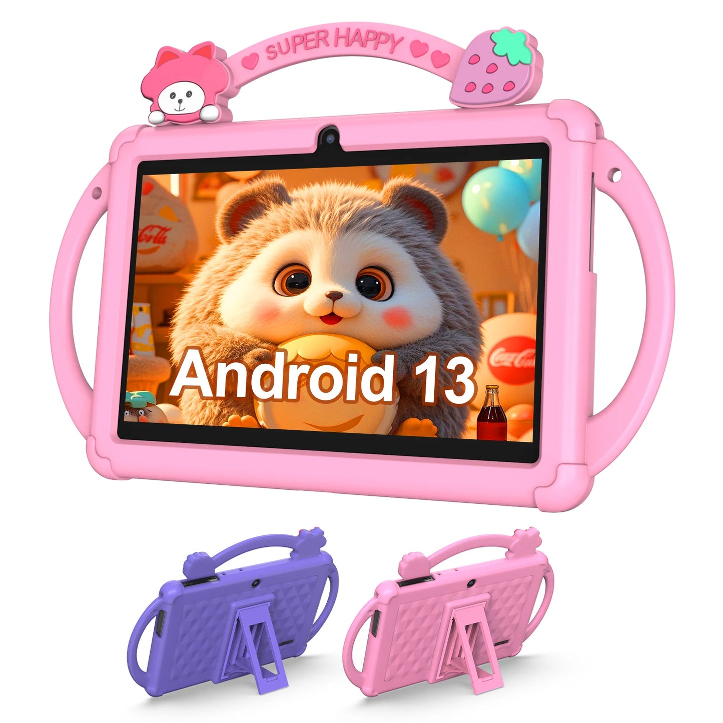 Android 13 tablet, 7-inch children's tablet, quad-core processor, 5G WiFi tablet, 4GB (2G+2G-memory expansion) RAM+32GB ROM, wit